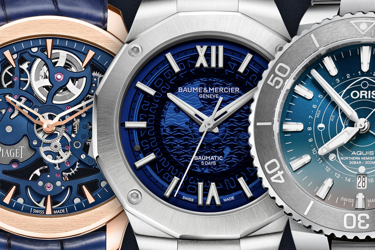 Oris Piaget And Baume Mercier Unveil Alluring Blue dial Watches