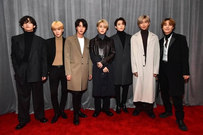 BTS Wears Custom Louis Vuitton Suits to the Grammy Awards 2021