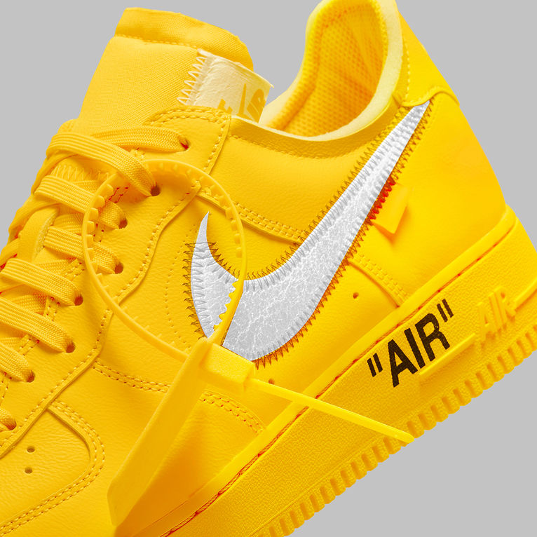 Here's the official look at Off-White™ x Nike Air Force 1 University Gold  sneakers